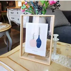 투명 원목 우드 나무 사진 액자 디스플레이 A2 A3 A4