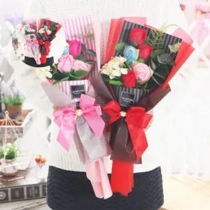 졸업식 핑크 수국캔디부케 재롱잔치 꽃다발 사탕부케