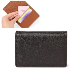 가죽 명함 반지갑 여성 동전 카드 지갑 다크 브라운 W3C94E7