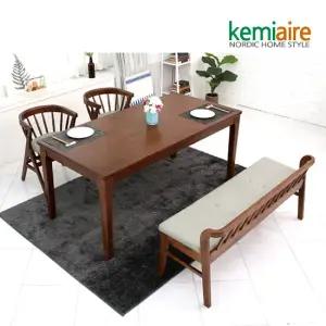 세민트 4인 원목식탁세트(벤치형) KHD-415B