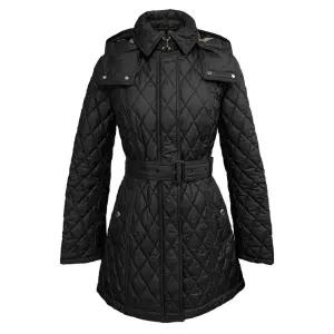 퀄팅 벨티드 후드 자켓 헤밍필드 81191331 블랙