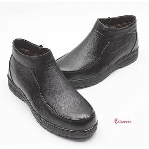 방한화 겨울 남자 빅사이즈 가죽 신발 남성 방수 부츠 기모 빅싸이즈 성정장 왕발rnu145