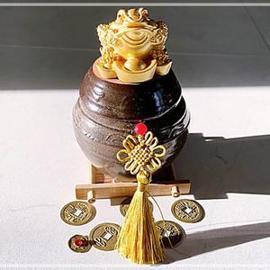 신발 개업축하선물 친구 두꺼비식 삼족두꺼비 현관 소금 단지 항아리 독 미니 옹기 장 AWFFJLAW