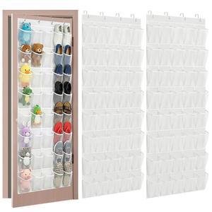 후알레코 2PCS 40 포켓 오버 더 도어 신발 정리함, 옷장 문용 걸이, 여성 남성 신발을 위한 큰 메쉬 포켓이 있는 보관 홀더 행거, 플립 플랍(화이트-W2)