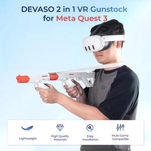 Meta Quest 3/3S 용 VR Gunstock 어깨 끈이있는 자기 흡입 컨트롤러 총  다양한 게임 액세서리