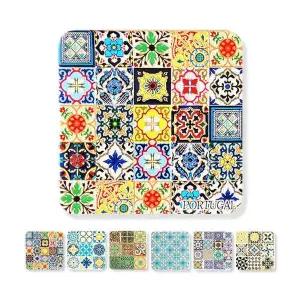 아줄레주 EYY347N1 사각형 세라믹 컵 코스터 1개 (랜덤 발송) G