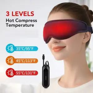 온열안대 보온 안대 온열 눈 마스크 5단계 진동 마사지 건조한 아이 충전식 3D 가리개 수면사무실용
