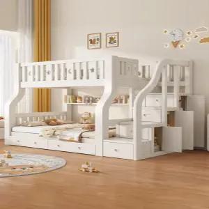 화이트 핑크 원목 이층침대 용 침대 프레임 고급형