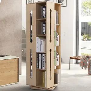 VONI 높은 자작원목 회전책장