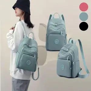 여자 수납력 좋은 작은 백팩 패브릭 방수 외출 가방 WBB4C53