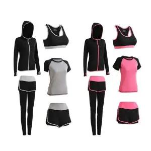 [하프클럽/]여자 5피스 스타일 요가복 세트 헬스 고품질 티셔츠