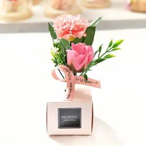 아모르 카네이션 플라워박스 핑크 꽃다발 선물 상자 로 박스 생화 웨딩 장식 바구니 조화