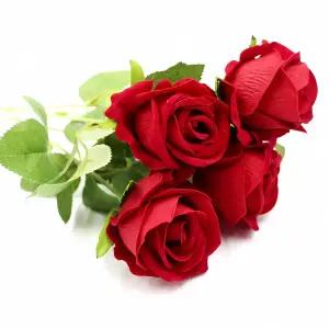 장미 조화 빨간 장미꽃 부시 꽃다발 러브 플라워 웨딩 부케 장식 용꽃 인테리어 소품 파티