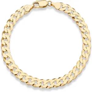 미아벨라 이탈리아 18K 골드 도금 925 스털링 실버 7mm 다이아몬드 컷 쿠바 링크 연석 체인 팔찌