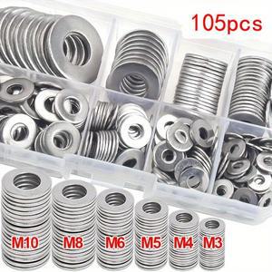 105개 와셔 모음 키트 광택 마감 기계 전자 제품 전문가 및 취미가용