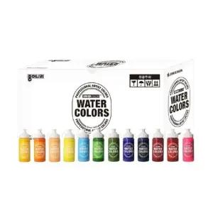고품질 종이나라 수채화물감 12색 B세트 220ml 미술용품 개(1개입) (WFKGDD9)