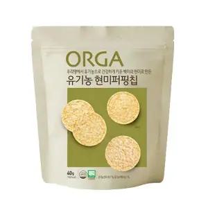 올가 유기농 현미 퍼핑칩 40g 어린이집 뻥튀기 카페 핑거 유아