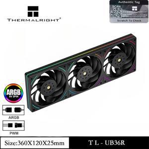 Thermalright TL-UB36R 컴퓨터 케이스 에어 쿨링 팬 3 IN 1 ARGB 고성능/LCP 소음 감소 CPU 팬