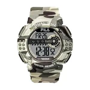 [신세계라이브쇼핑]휠라 38-171-004 남성 군인 우레탄 밴드 전자 손목 시계