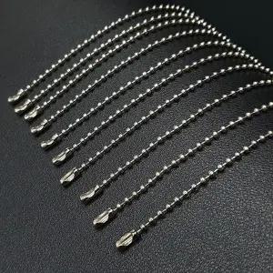 군번줄 10P 12cm 볼체인 은색 비즈키링 (WFGTE16)