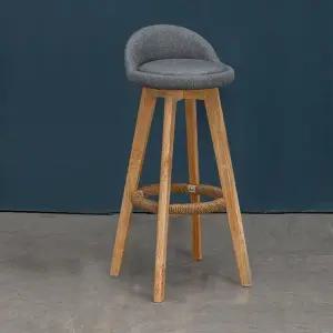 83cm 마이홈 원목바 가죽 의자 (WFHJKWT)