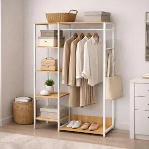 아트박스/가구느낌 캠드레스룸행거 스탠드 옷장 시스템 철제 900