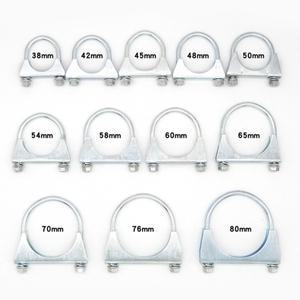 배기 파이프 강도 막힘 클램프 고정 스로트 후프 언더 칼라 밴드 U 튜브 38-128mm 1개