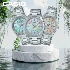 [카시오]자개문양 클래식 남녀 커플 손목시계
