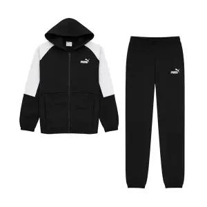 푸마 PUMA 에센셜 폴리스 기모 후드집업 여성 아동 주니어 트레이닝 세트 운동복 런닝복 블랙 689724-01