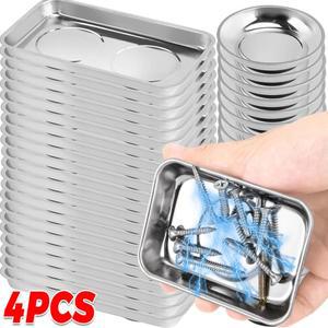 스테인리스 스틸 자석 트레이 원형 부품 보관 금속 도구 홀더 플레이트 흡착 패드