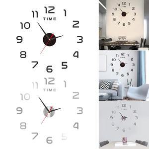 모던 디자인 벽시계 DIY 3D 쿼츠 아크릴 미러 스티커 무소음 거실 침실 홈 데코