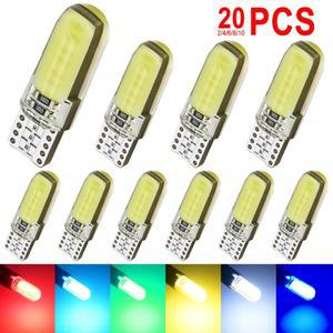 24681020피스 T10 W5W LED 전구 자동차 인테리어 돔지도 트렁크 번호판 조명 12V COB-12SMD 7500K 흰색 노