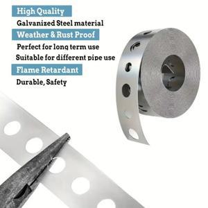 구멍이 있는 유연한 아연 도금 강스틸 테이프 시트 금속 작업용 스트립 중부하용 파이프 지지 덕트 밴드 고