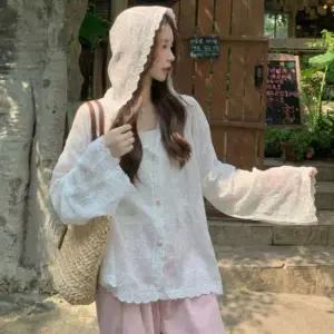 플라워 자수 시스루 가디건 LL-O134 긴팔가디건