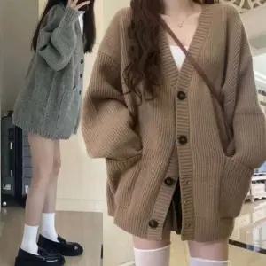 여성 하찌짜임 니트 가디건 1P 간절기 루즈핏 외투 하찌가디건