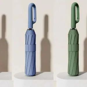 자동우산 카라비너 3단 자동 폴딩 우산 휴대용 5컬러 105cm