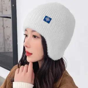 여자 겨울 스키 룩 방한 모자 귀달이 니트 비니 코디 뜨개모자니트모자