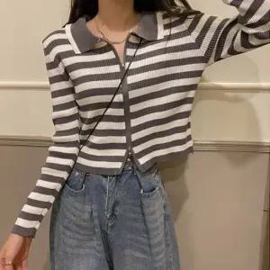 여성가디건 여성 스트라이프 니트 가디건 1P 간절기 투웨이 집업