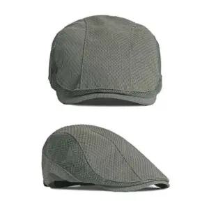 노인모자 남자 여름 중년 노인 베레모 메쉬 통풍 헌팅 캡 모자