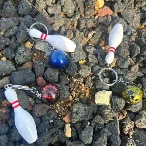 차 볼링공 모양 열쇠고리