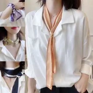 모던한스카프 여성 사각 심플 실크 스카프 1P 패션 미니 머플러