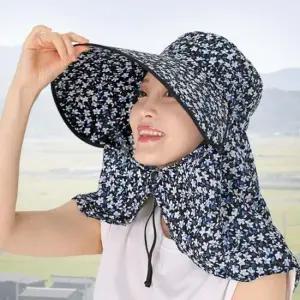 여름 모자 여성 넓은챙 가림막 농사 초경량 플라워 농사모자