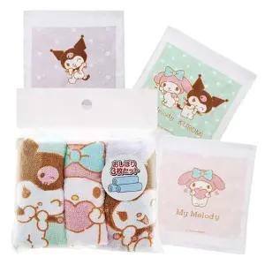 산리오 순면 손수건 마멜쿠로미 3개입 1P 다용도 타월 귀여운손수건