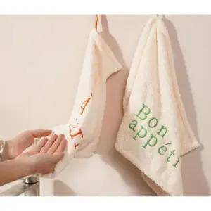 프랑스어 레터링 핸드타올 고리수건 주방수건  4컬러)
