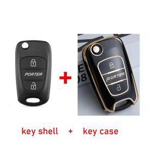 시계 차키 2키 Botton 현대 포터 원격 고무 패드 로고 스티커 접는 블레이드에 대 한 새로운 자동차 하우징