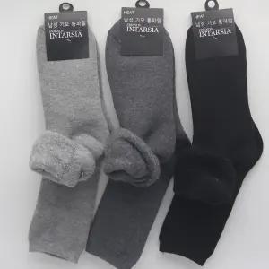 남자 통파일 기모양말 1켤레 무지 장목