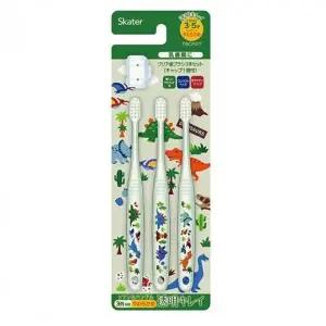 [에이치플러스몰]공룡 캐릭터 어린이 칫솔 캡 포함 단계별 양치 도구