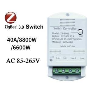 YHC 스마트 TUYA 스위치 ZIGBEE 40A 6600W 8800W 릴레이 모듈 라이프 무선 리모컨 AC 85-265V 타이머 홈 오