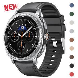 삼성호환 갤럭시 호환 워치 8 클래식 46MM 공식 가죽 실리콘 스트랩  44MM용 틈 없는 밴드  팔찌 액세서리