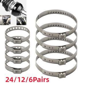 CV 부트 클램프 어소트먼트 키트 범용 조절식 스테인리스 스틸 드라이브 샤프트 조인트 크림프 파이프 20-5